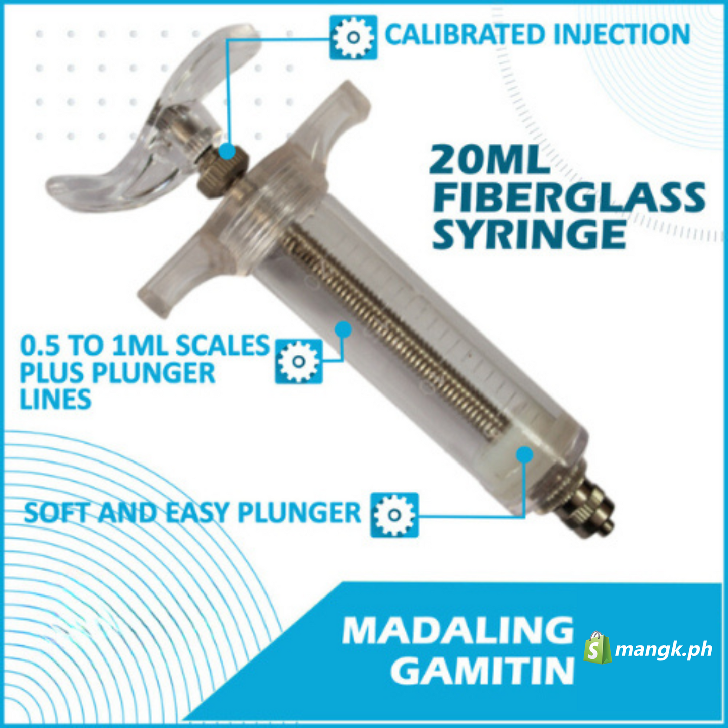 20mL Fiberglass Syringe| Adjustable with Scaling