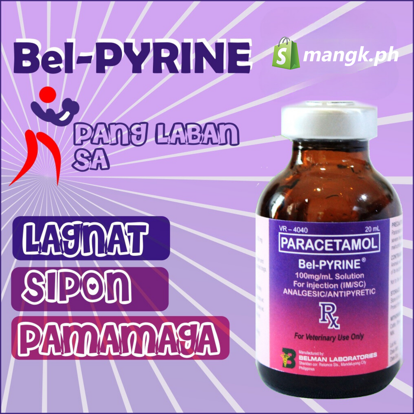 BEL-PYRINE ANALGESIC/ANTIPYRETIC | PARACETAMOL 10% INJECTION