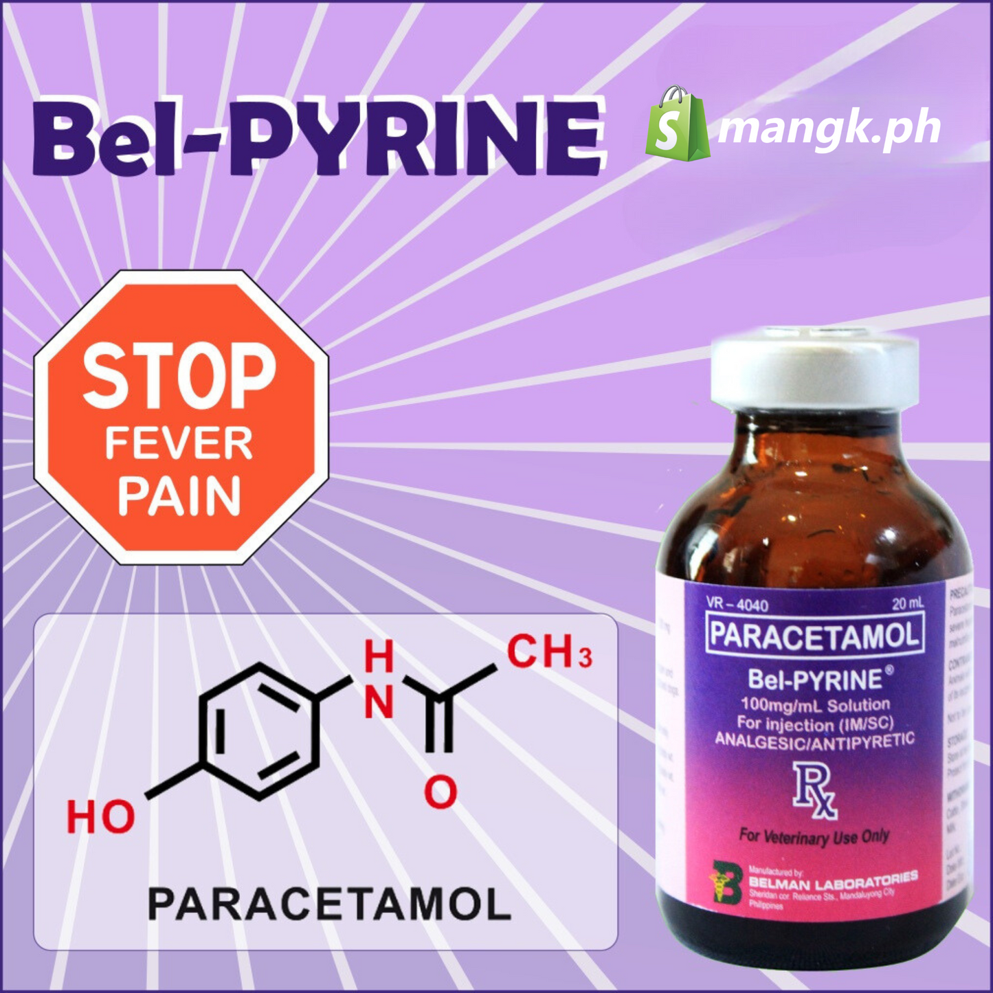 BEL-PYRINE ANALGESIC/ANTIPYRETIC | PARACETAMOL 10% INJECTION