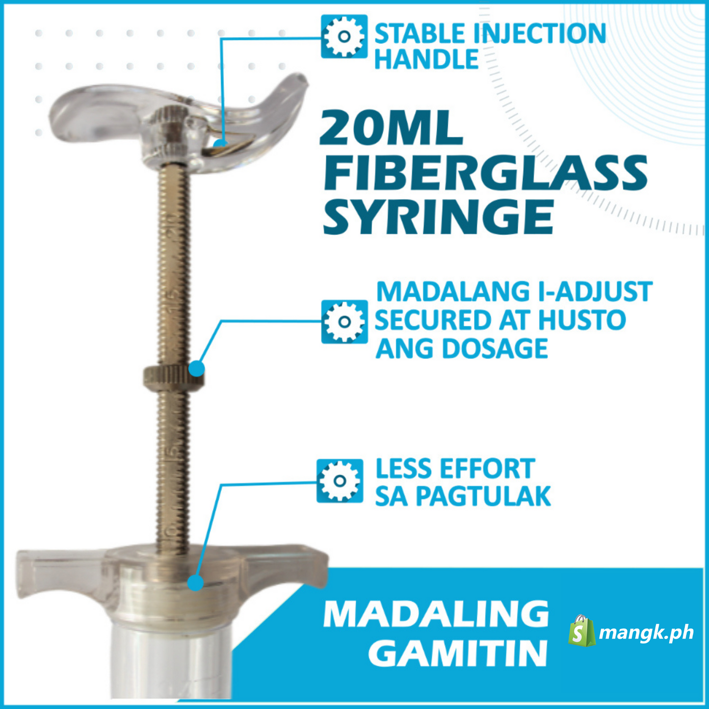 20mL Fiberglass Syringe| Adjustable with Scaling