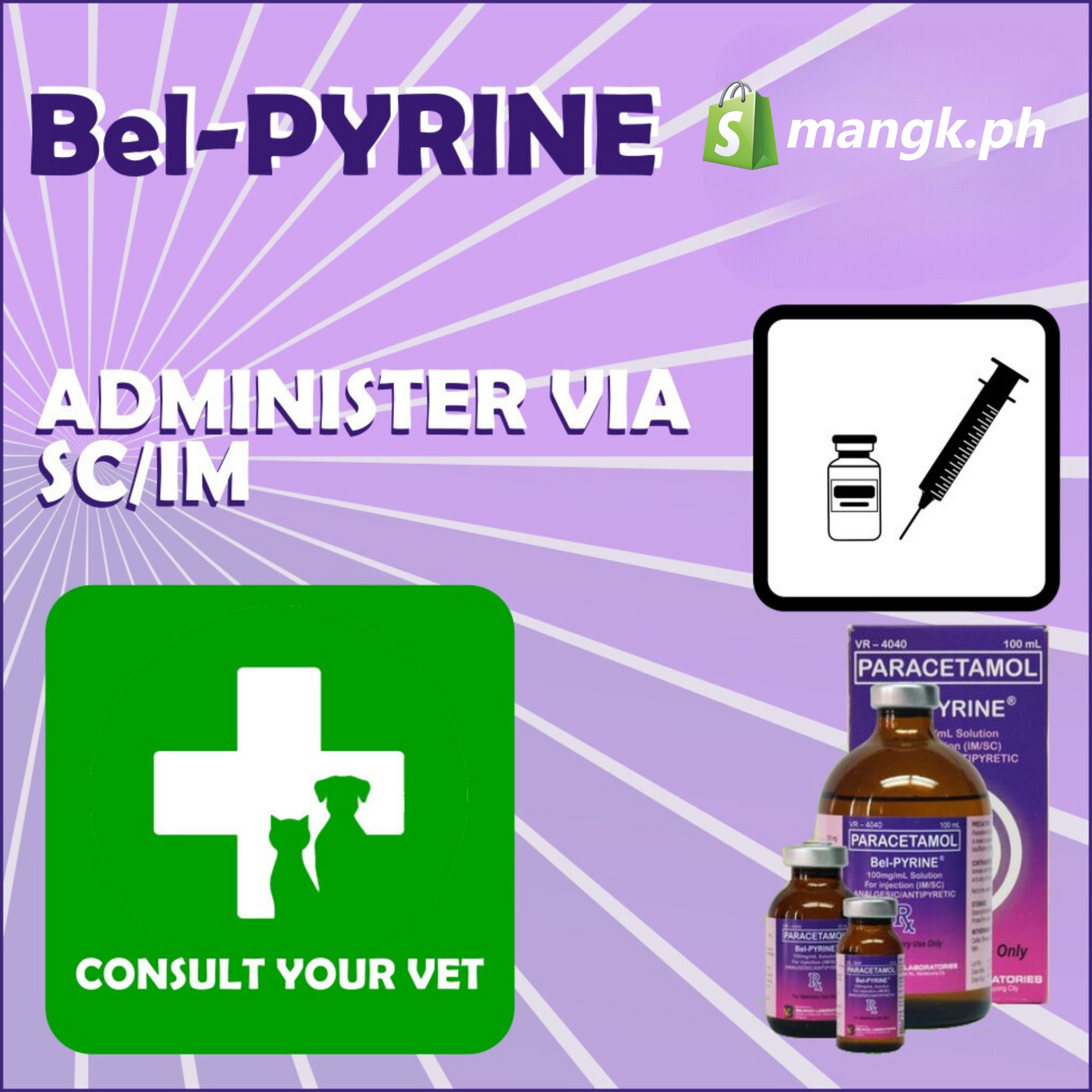 BEL-PYRINE ANALGESIC/ANTIPYRETIC | PARACETAMOL 10% INJECTION